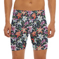 Watercolor Lily Flowers Pattern Print Men's Long Boxer Briefs