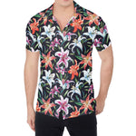 Watercolor Lily Flowers Pattern Print Men's Shirt