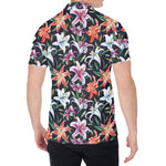 Watercolor Lily Flowers Pattern Print Men's Shirt