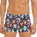 Watercolor Lily Flowers Pattern Print Men's Short Boxer Briefs