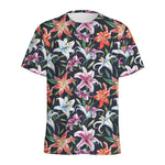 Watercolor Lily Flowers Pattern Print Men's Sports T-Shirt