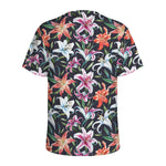 Watercolor Lily Flowers Pattern Print Men's Sports T-Shirt