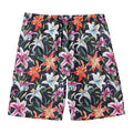 Watercolor Lily Flowers Pattern Print Men's Swim Trunks