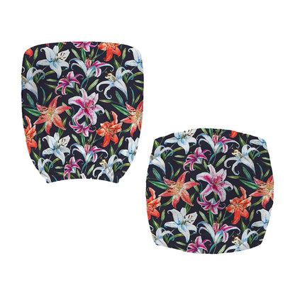 Watercolor Lily Flowers Pattern Print Office Chair Cover