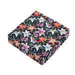Watercolor Lily Flowers Pattern Print Outdoor Seat Cushion Cover
