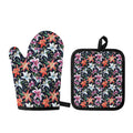 Watercolor Lily Flowers Pattern Print Oven Mitt And Pot Holder Set