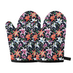Watercolor Lily Flowers Pattern Print Oven Mitts