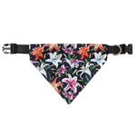 Watercolor Lily Flowers Pattern Print Over The Collar Dog Bandana