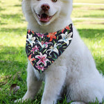 Watercolor Lily Flowers Pattern Print Over The Collar Dog Bandana