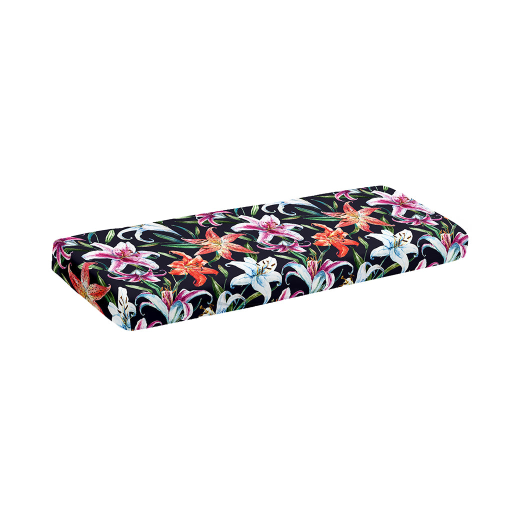 Watercolor Lily Flowers Pattern Print Piano Keyboard Cover