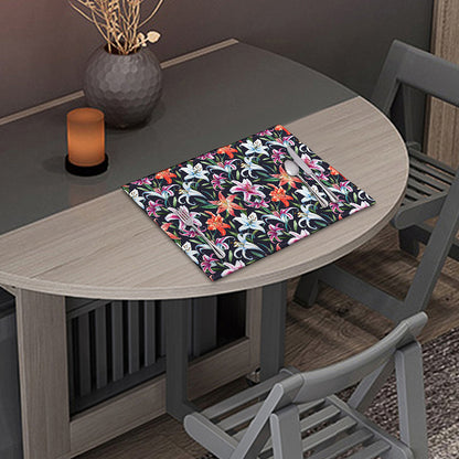 Watercolor Lily Flowers Pattern Print Placemat