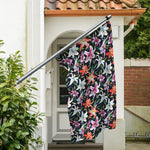 Watercolor Lily Flowers Pattern Print Polyester Flag