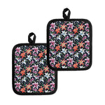 Watercolor Lily Flowers Pattern Print Pot Holders