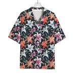 Watercolor Lily Flowers Pattern Print Rayon Hawaiian Shirt