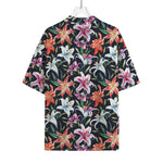 Watercolor Lily Flowers Pattern Print Rayon Hawaiian Shirt