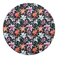 Watercolor Lily Flowers Pattern Print Round Blanket