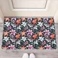Watercolor Lily Flowers Pattern Print Rubber Doormat