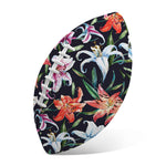 Watercolor Lily Flowers Pattern Print Rugby Ball