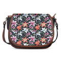 Watercolor Lily Flowers Pattern Print Saddle Bag