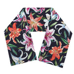 Watercolor Lily Flowers Pattern Print Scarf