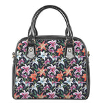 Watercolor Lily Flowers Pattern Print Shoulder Handbag