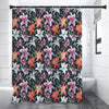 Watercolor Lily Flowers Pattern Print Shower Curtain