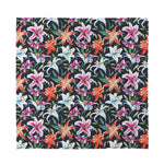 Watercolor Lily Flowers Pattern Print Silk Bandana