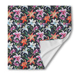 Watercolor Lily Flowers Pattern Print Silk Bandana