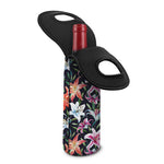 Watercolor Lily Flowers Pattern Print Single Neoprene Wine Tote