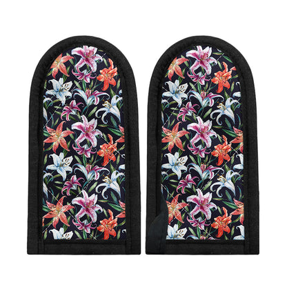 Watercolor Lily Flowers Pattern Print Skillet Handle Cover