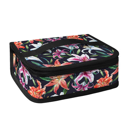 Watercolor Lily Flowers Pattern Print Small Lunch Bag
