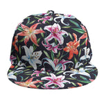 Watercolor Lily Flowers Pattern Print Snapback Cap