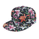 Watercolor Lily Flowers Pattern Print Snapback Cap