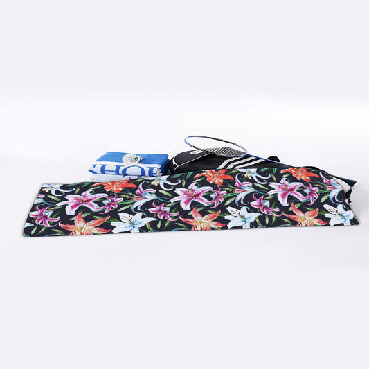Watercolor Lily Flowers Pattern Print Sports Towel
