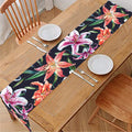Watercolor Lily Flowers Pattern Print Table Runner