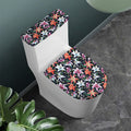 Watercolor Lily Flowers Pattern Print Toilet Lid And Tank Cover Set