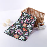 Watercolor Lily Flowers Pattern Print Towel