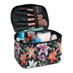 Watercolor Lily Flowers Pattern Print Travel Makeup Bag