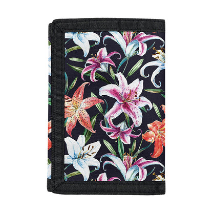 Watercolor Lily Flowers Pattern Print Trifold Wallet