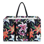 Watercolor Lily Flowers Pattern Print Utility Tote Bag