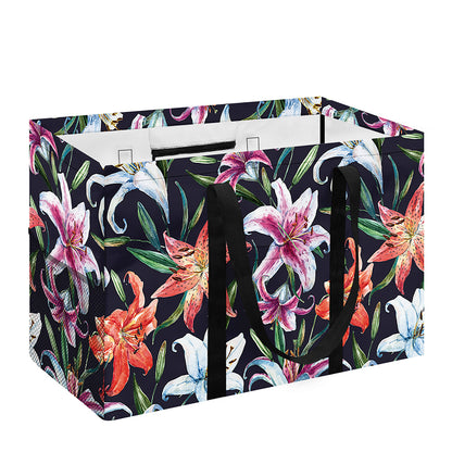 Watercolor Lily Flowers Pattern Print Utility Tote Bag