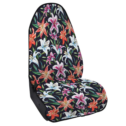 Watercolor Lily Flowers Pattern Print Waterproof Car Seat Cover