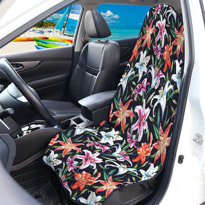 Watercolor Lily Flowers Pattern Print Waterproof Car Seat Cover