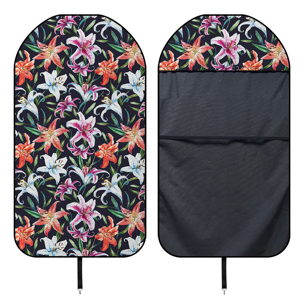 Watercolor Lily Flowers Pattern Print Waterproof Car Seat Cover