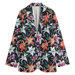Watercolor Lily Flowers Pattern Print Women's Blazer