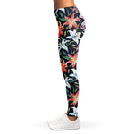 Watercolor Lily Flowers Pattern Print Women's Leggings