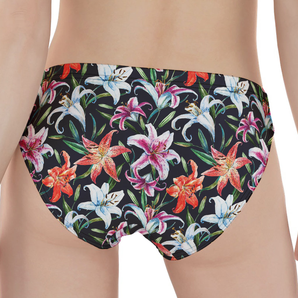 Watercolor Lily Flowers Pattern Print Women's Panties