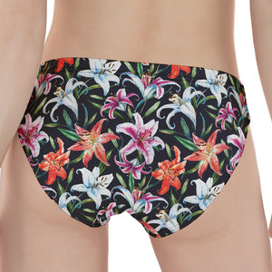 Watercolor Lily Flowers Pattern Print Women's Panties