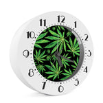 Watercolor Marijuana Leaf Pattern Print Alarm Clock