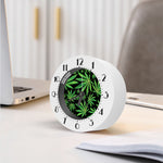 Watercolor Marijuana Leaf Pattern Print Alarm Clock